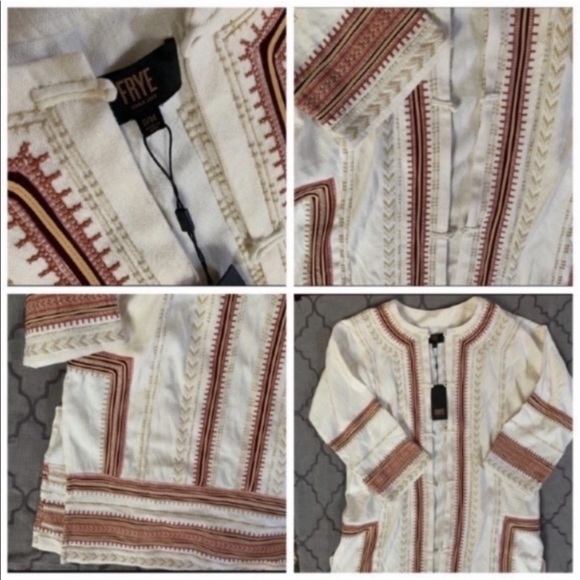 🌵NWT🌵Frye Boho Chic Embroidered Open Front Duster Jacket - Picture 13 of 16